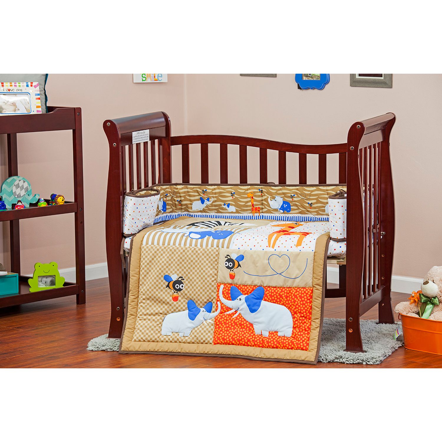 dream on me mini crib bedding set