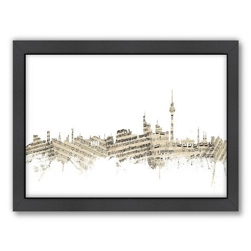 Americanflat ''Berlin, Germany Music Cityscape 2'' Framed Wall Art