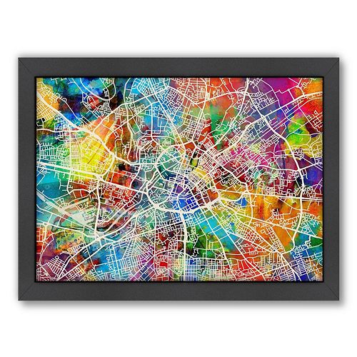 Americanflat Michael Tompsett ''Manchester Street Map V'' Framed Wall Art