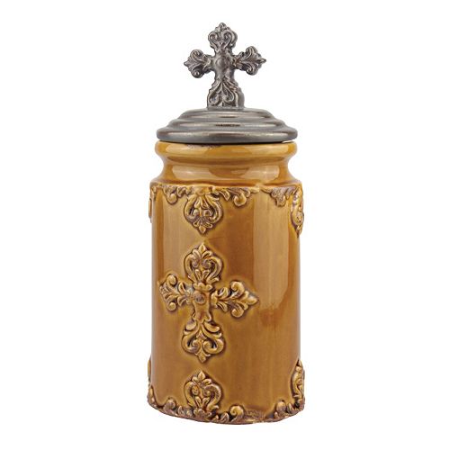 Stonebriar Collection Medium Cross Canister