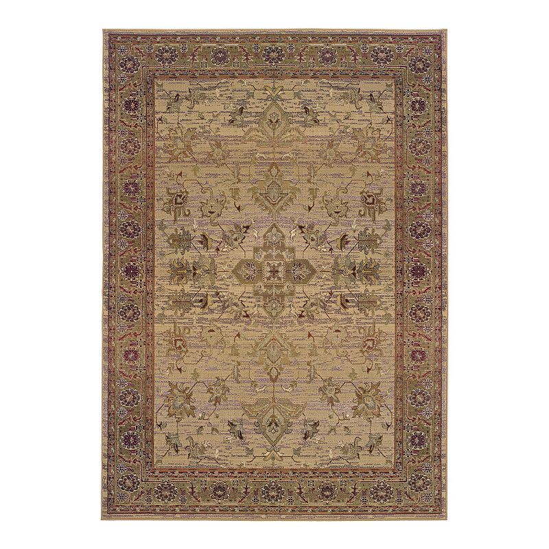 StyleHaven Keegan Traditional Rug, Beig/Green, 8Ft Rnd
