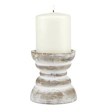 Stonebriar Collection Small Beach House Pillar Candleholder