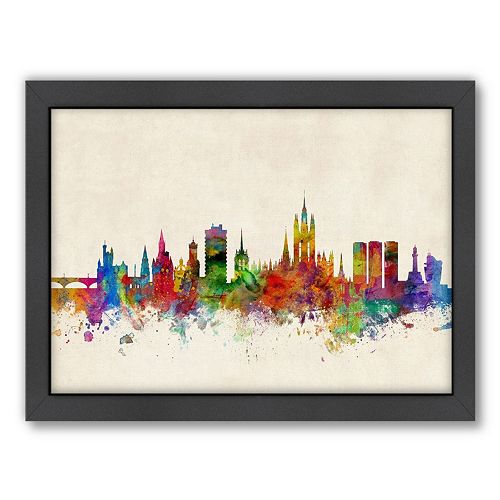 Americanflat Michael Tompsett ''Aberdeen Skyline'' Framed Wall Art