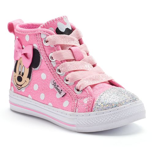 Disney's Minnie Mouse Toddler Girls' Glitter High-Top Sneakers