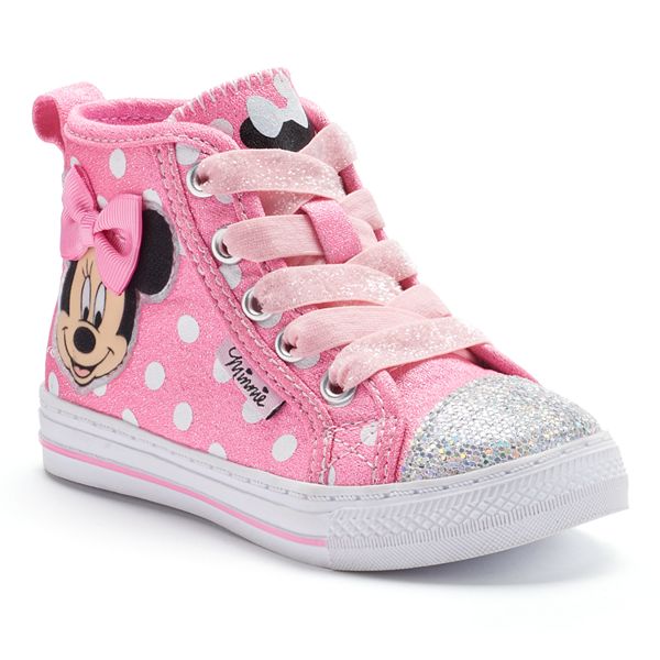 Pink Minnie Mouse Converse Polka Dot Laces Personalized Name 