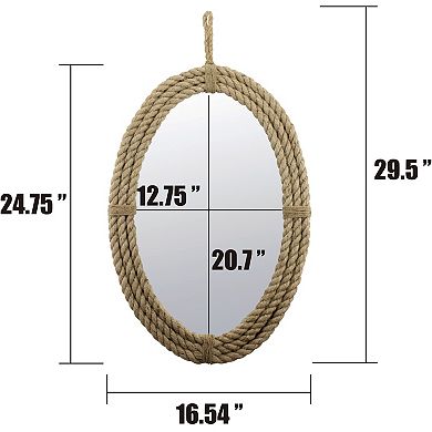 Stonebriar Collection Rope Oblong Wall Mirror