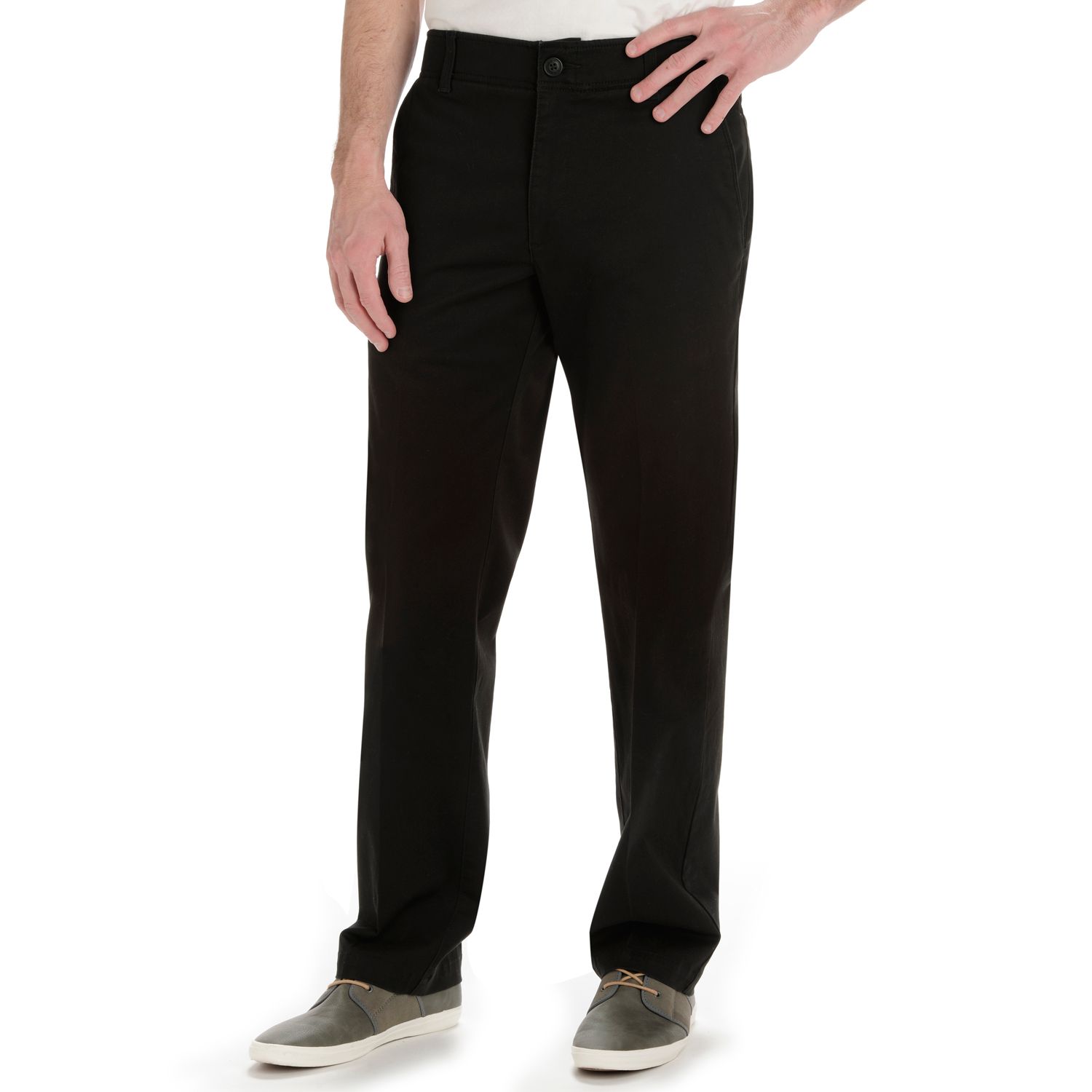 lee men's total freedom stretch relaxed fit flat front pant