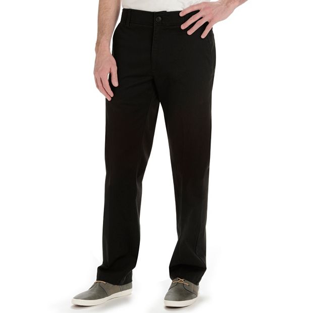 Khaki Flat-Front Extreme Straight-Fit Series Lee® Pants Performance Comfort Men\'s