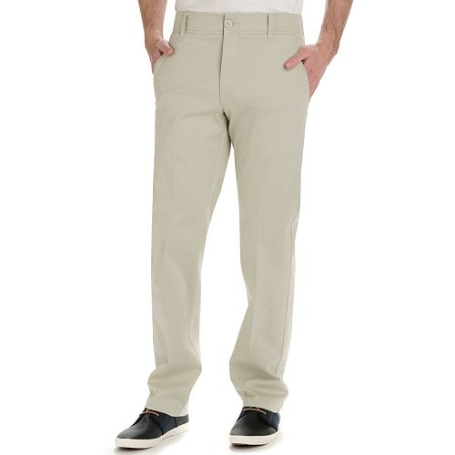 Lee Mens Comfort Waist Custom Straight Fit Flat Front Pant
