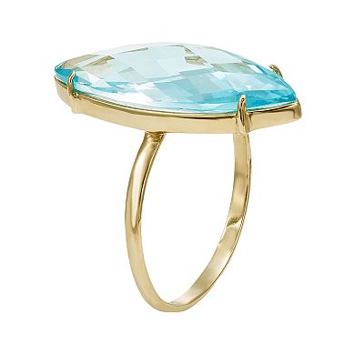 Sky Blue Topaz 14k Gold Marquise Ring