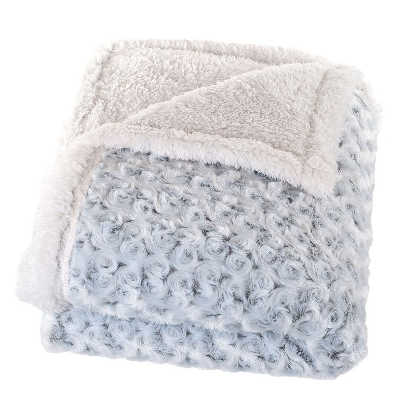 Lavish Home Plush Flower Fleece Sherpa Throw