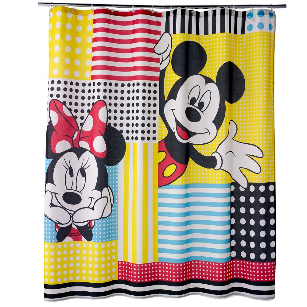 Disneys Mickey Minnie Mouse Fabric Shower Curtain By Jumping Beans