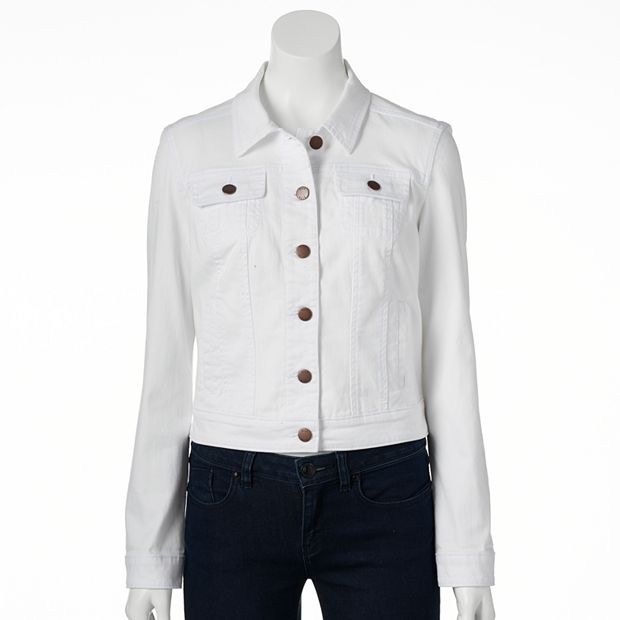 White jean shop jacket kohls