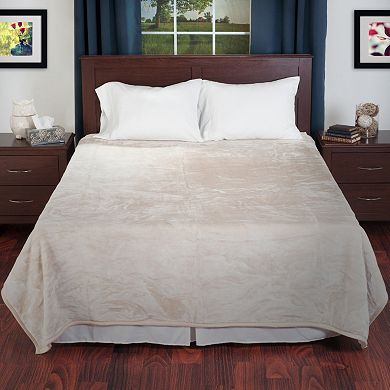 Portsmouth Home Solid Plush Faux-Mink Blanket - Twin