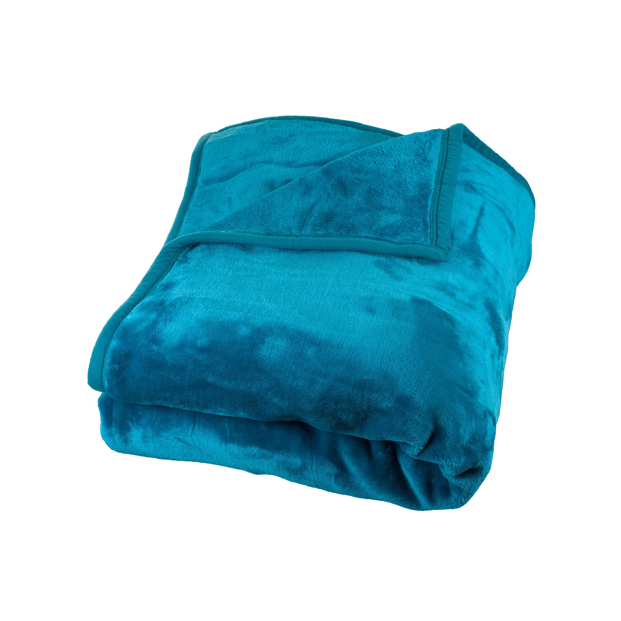 Portsmouth Home Solid Plush Faux-Mink Blanket - Twin, Blue