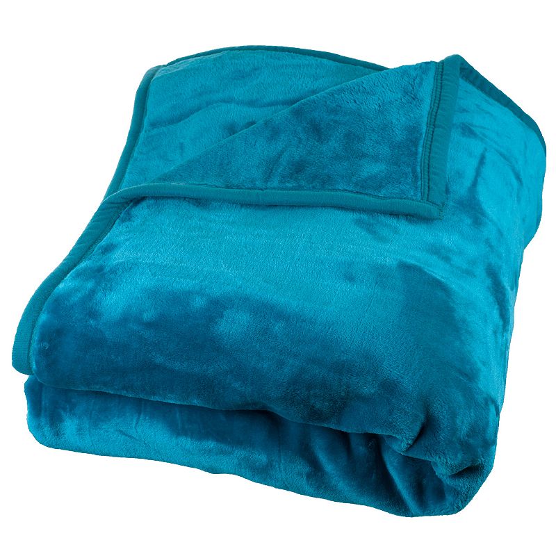 Portsmouth Home Solid Plush Faux-Mink Blanket - Twin, Blue