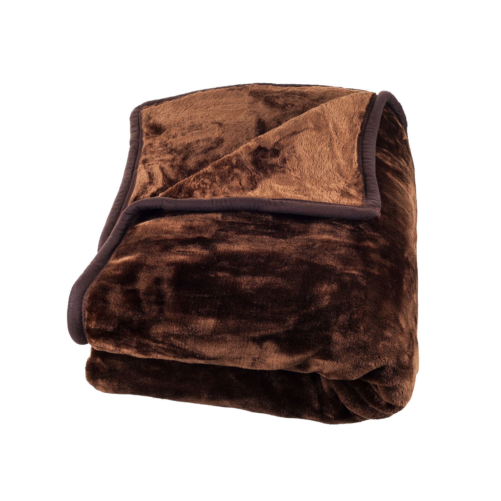 Portsmouth Home Solid Plush Faux-Mink Blanket - Twin, Brown