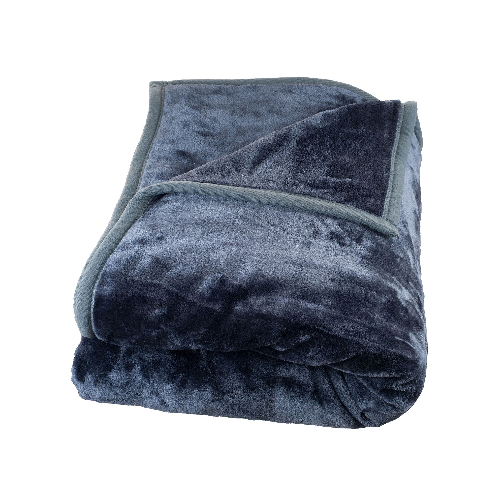 Portsmouth Home Solid Plush Faux-Mink Blanket - Twin, Gray
