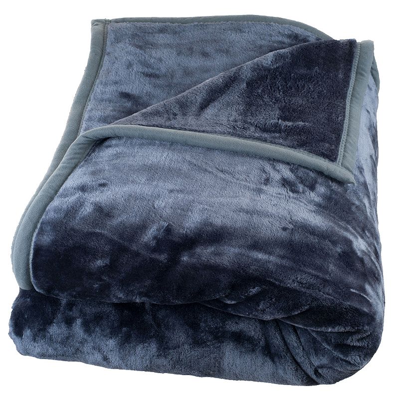 Portsmouth Home Solid Plush Faux-Mink Blanket - Twin, Grey