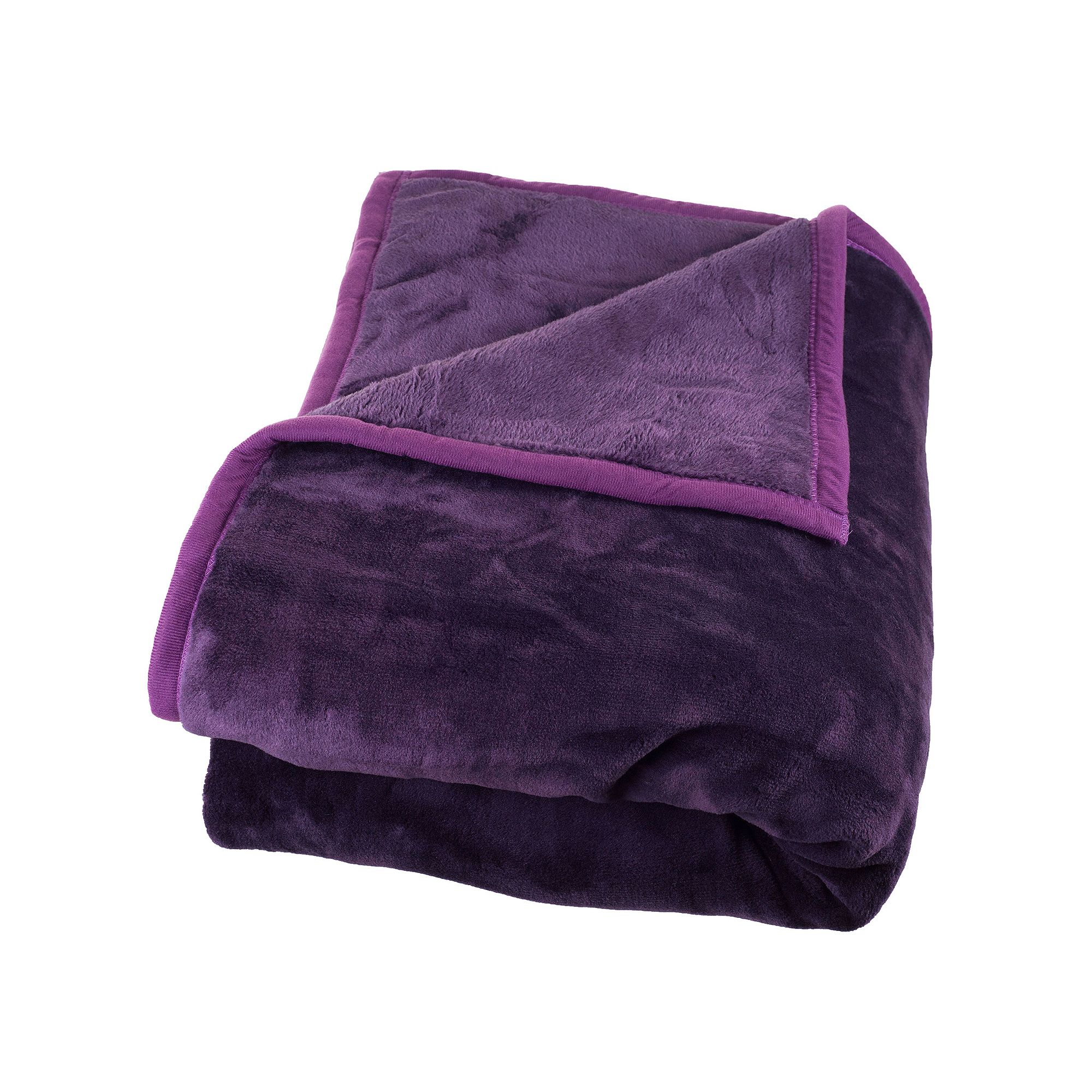 Portsmouth Home Solid Plush Faux-Mink Blanket - Twin, Purple