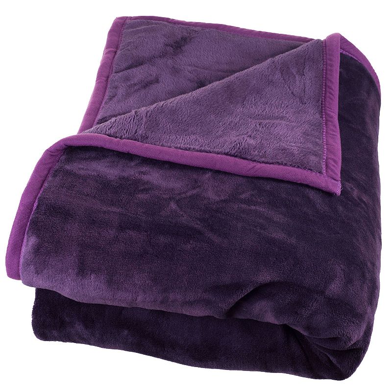 Portsmouth Home Solid Plush Faux-Mink Blanket - Twin, Purple