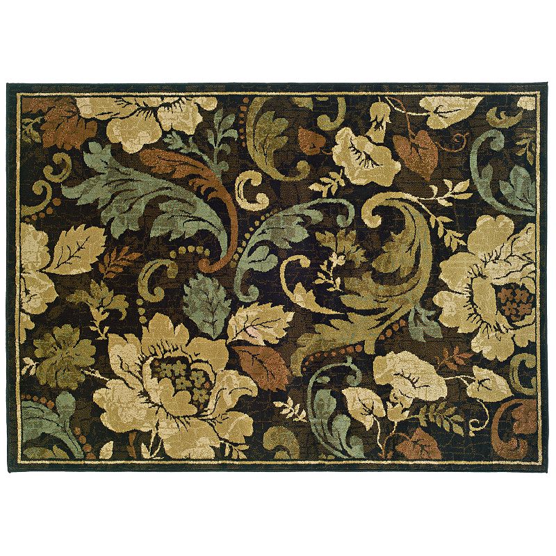 StyleHaven Hartley Floral Rug, Brown, 8X10 Ft