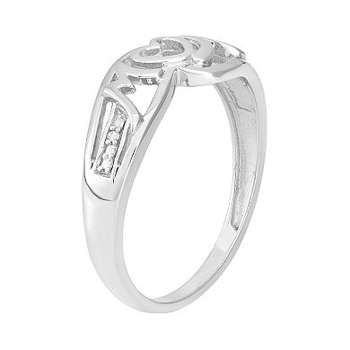 Jewelexcess Diamond Accent Sterling Silver Heart "Mom" Ring