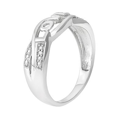 Jewelexcess Diamond Accent Sterling Silver "Love" Ring