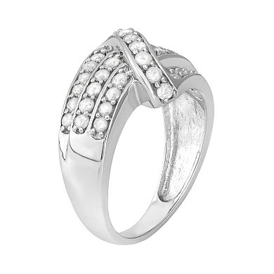 Jewelexcess 1 Carat T.W. Diamond Sterling Silver Swirl Ring
