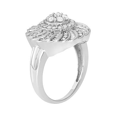 Jewelexcess 1 Carat T.W. Diamond Sterling Silver Flower Ring