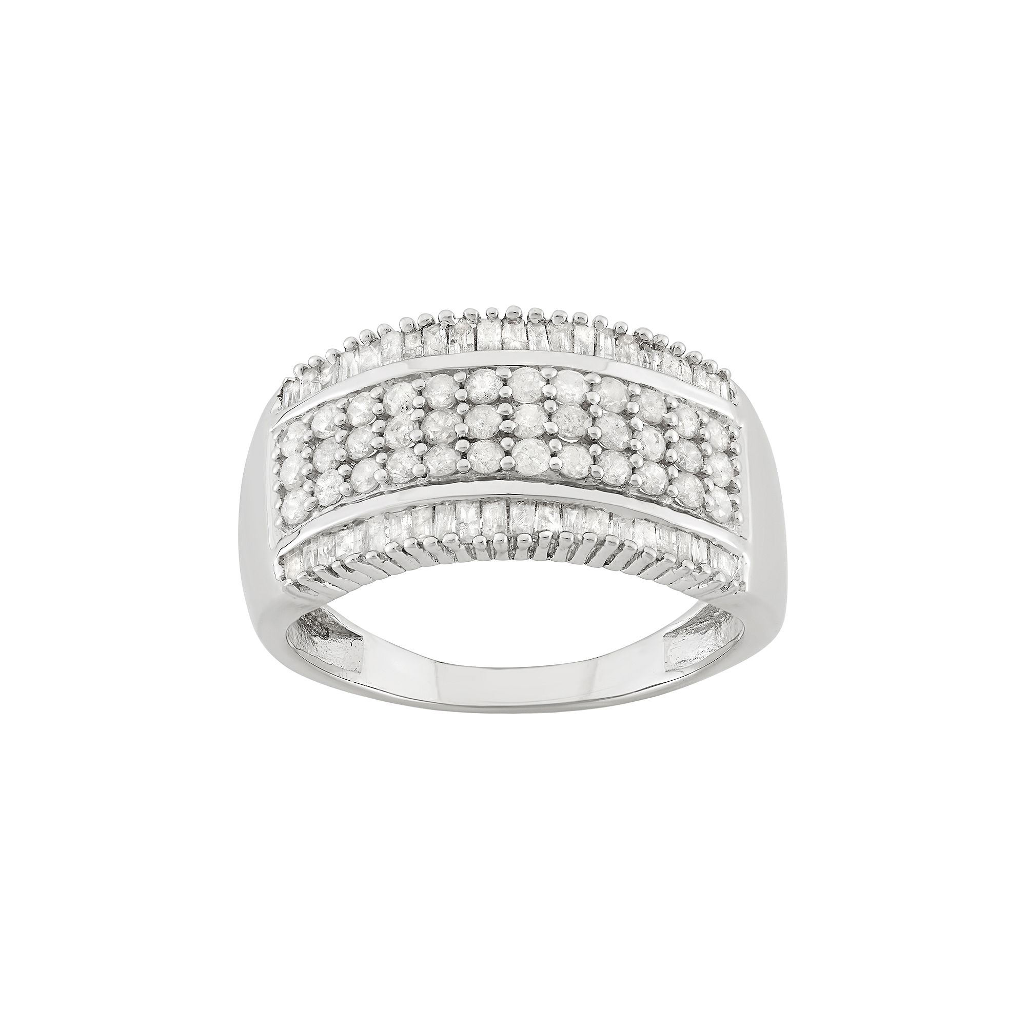 Jewelexcess 1 Carat T.W. Diamond Sterling Silver Ring, Womens, Size: 6, Wh