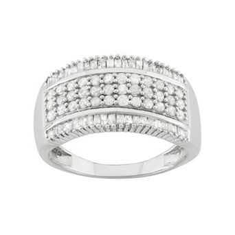 Jewelexcess 1 Carat T.W. Diamond Sterling Silver Ring
