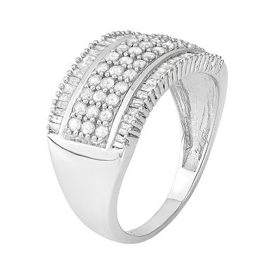 Jewelexcess 1 Carat T.W. Diamond Sterling Silver Ring