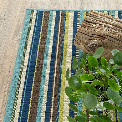 StyleHaven Cayman Striped Indoor Outdoor Rug