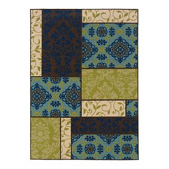 StyleHaven Cayman Block Scroll Indoor Outdoor Rug
