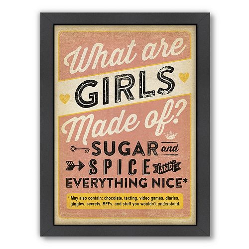 Americanflat ”Girls Are Made Of” Framed Wall Art