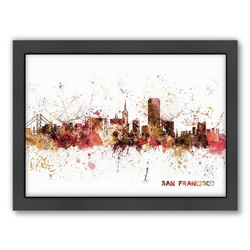 Americanflat Michael Tompsett ''San Francisco Skyline'' Framed Wall Art