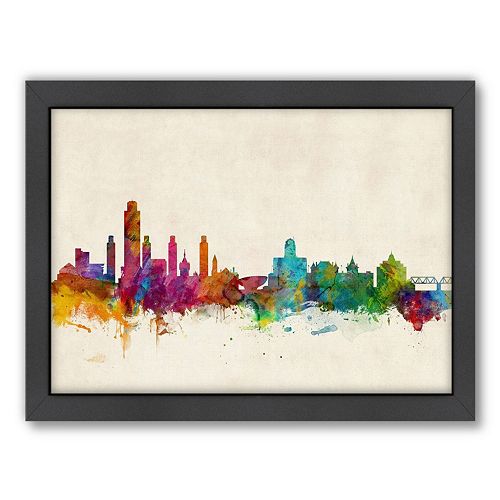 Americanflat Michael Tompsett ''Albany, New York Skyline IV'' Framed Wall Art