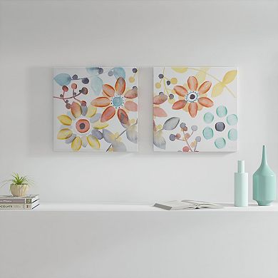 Intelligent Design 2-piece ''Sweet Florals'' Canvas Wall Art Set