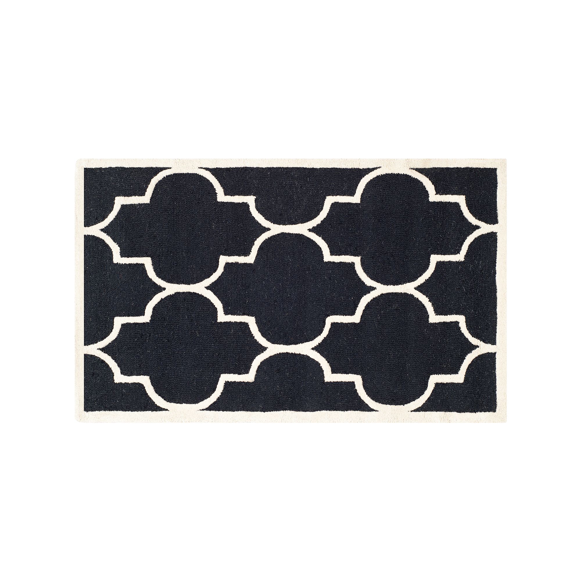 Safavieh Cambridge Trellis Wool Rug, Black Ivory