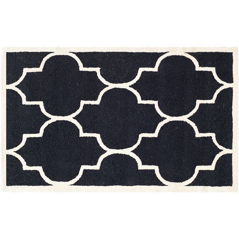 Safavieh Cambridge Trellis Wool Rug, Black, 5X8 Ft