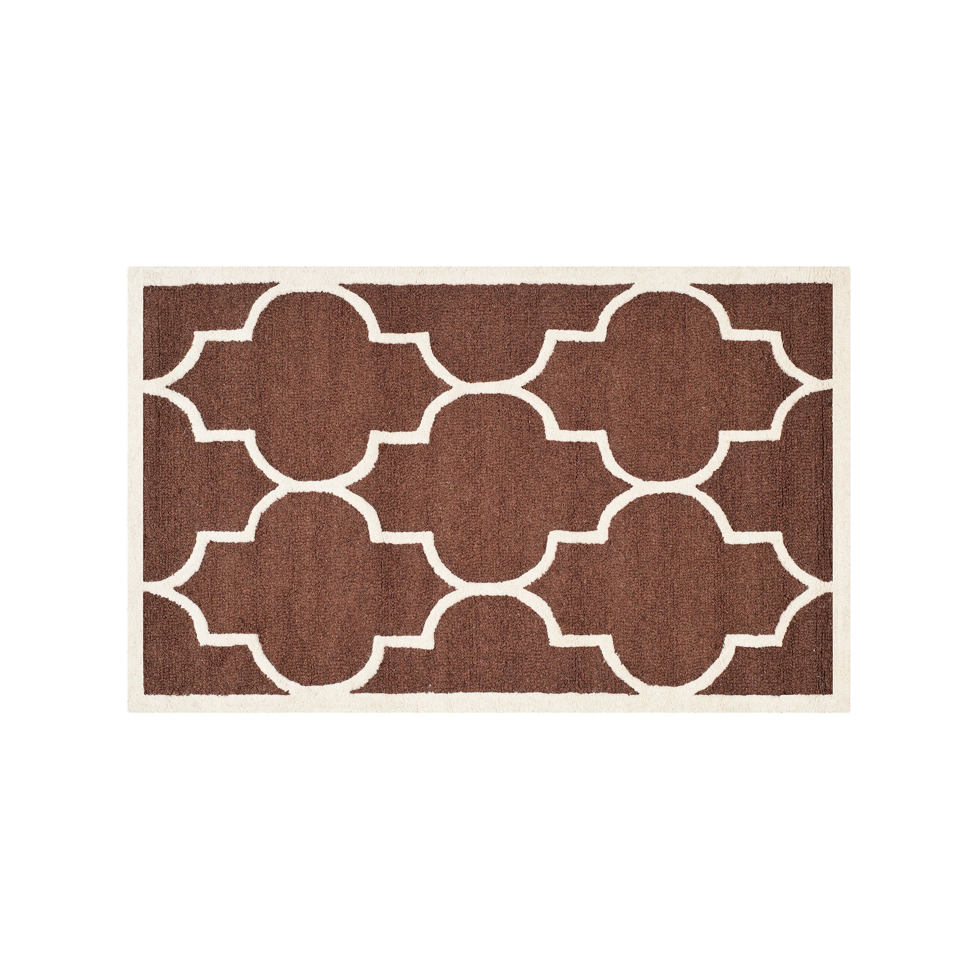 Safavieh Cambridge Trellis Wool Rug, Dark Brown Ivory