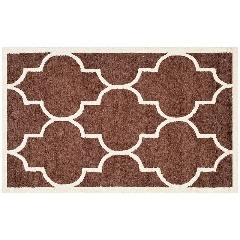 Safavieh Cambridge Trellis Wool Rug, Dark Brown, 8X10 Ft