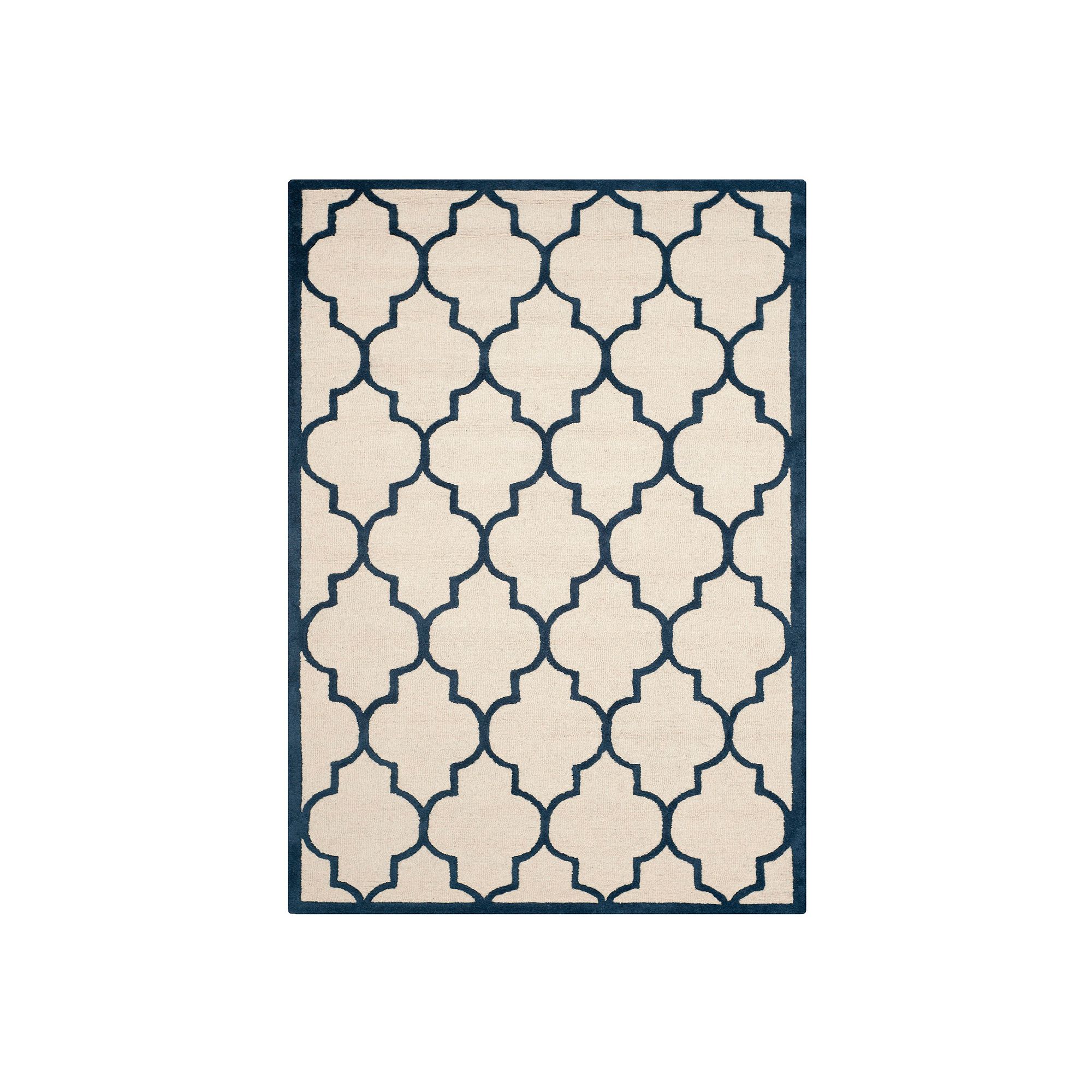 Safavieh Cambridge Trellis Wool Rug, Ivory Navy