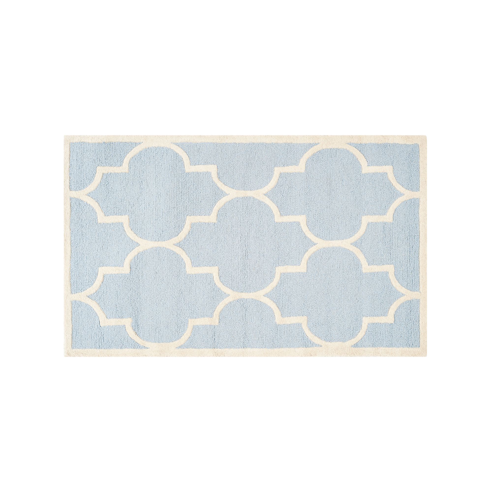 Safavieh Cambridge Trellis Wool Rug, Light Blue Ivory