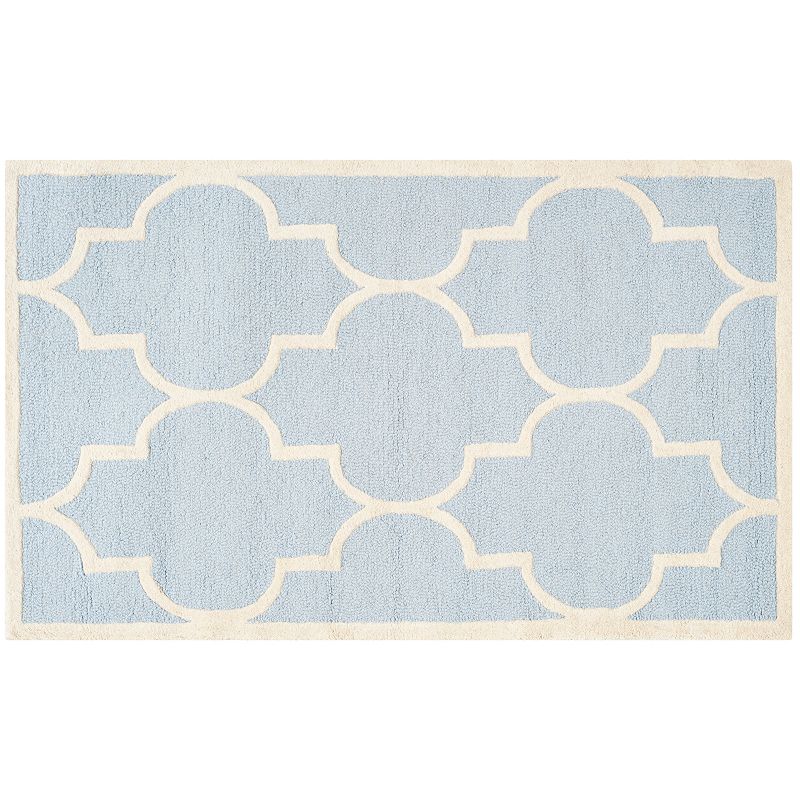 Safavieh Cambridge Trellis Wool Rug, Light Blue, 5X8 Ft