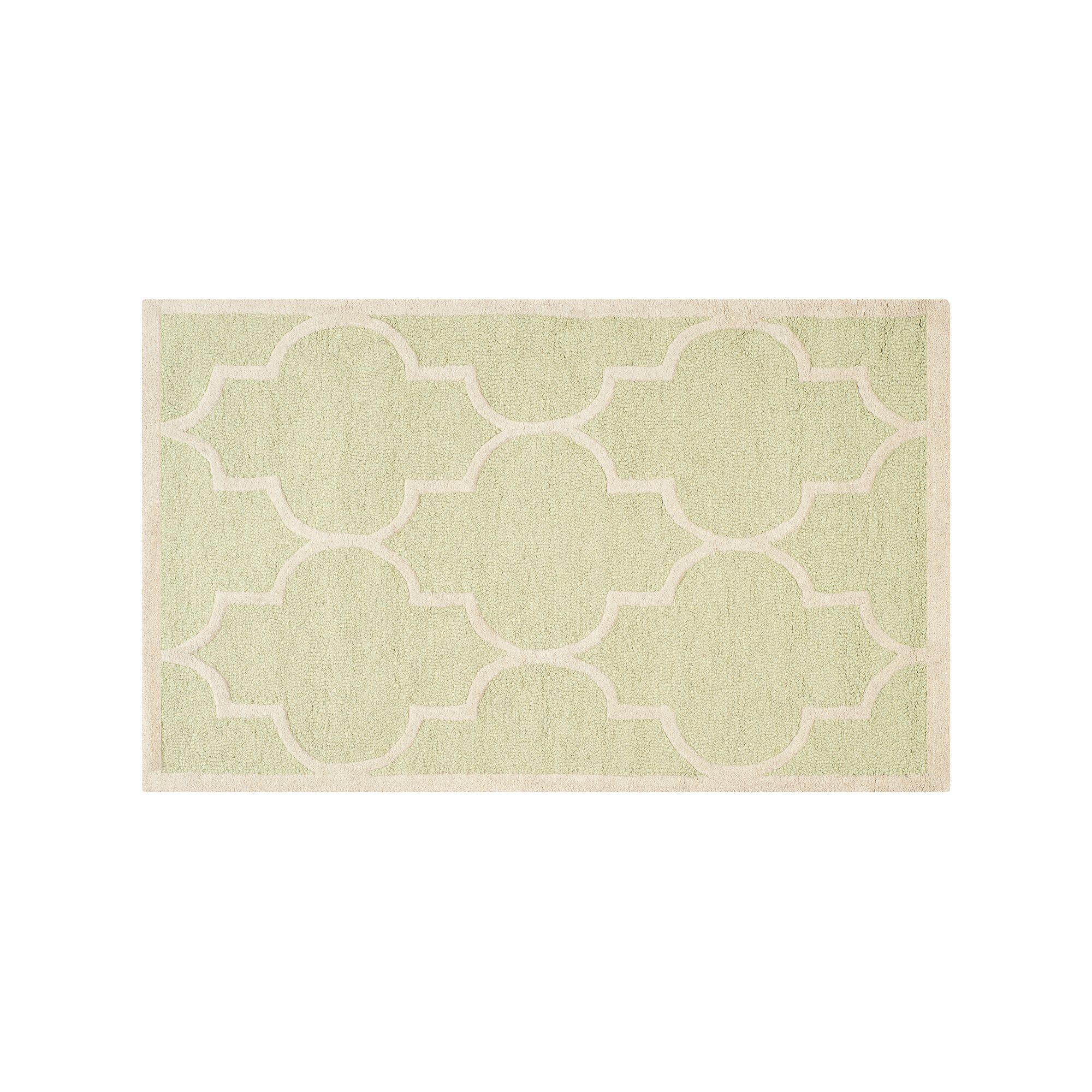 Safavieh Cambridge Trellis Wool Rug, Light Green Ivory
