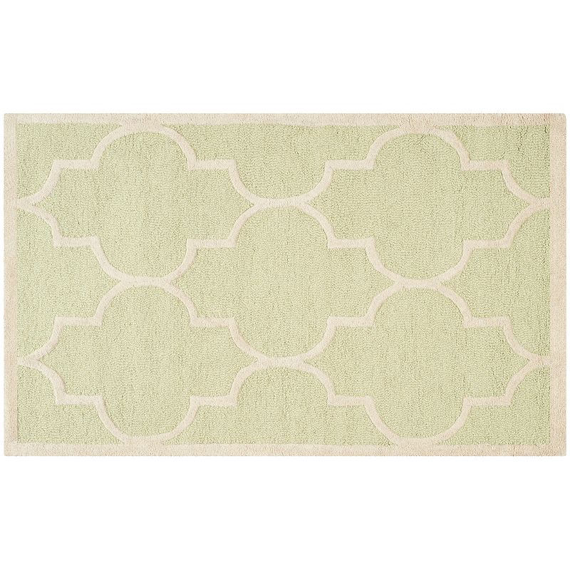 Safavieh Cambridge Trellis Wool Rug, Lt Green, 5X8 Ft