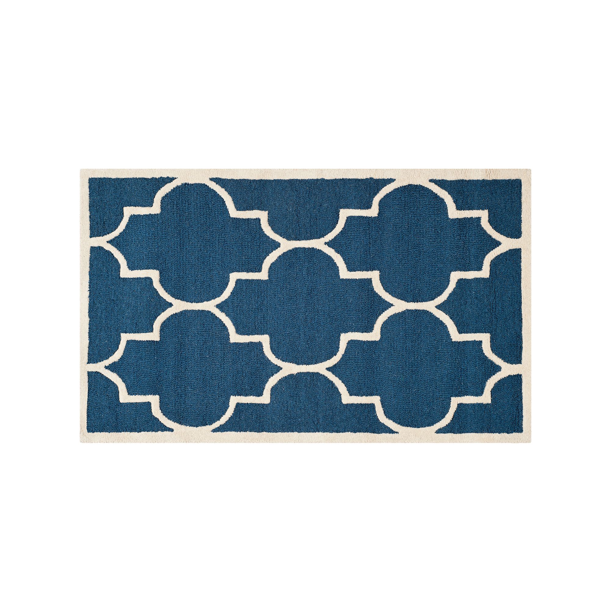 Safavieh Cambridge Trellis Wool Rug, Navy Ivory