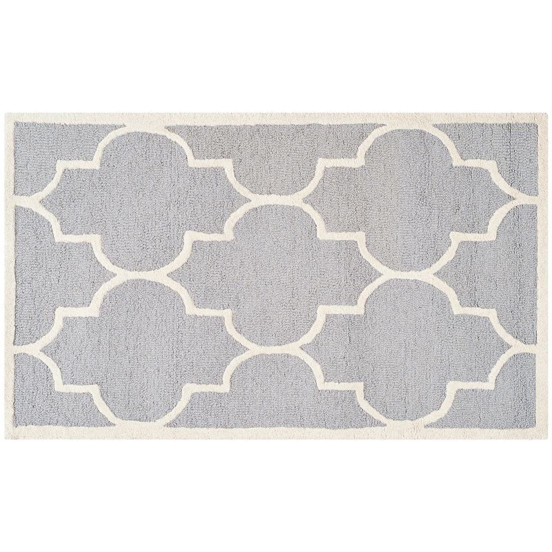 Safavieh Cambridge Trellis Wool Rug, Silver, 8X10 Ft